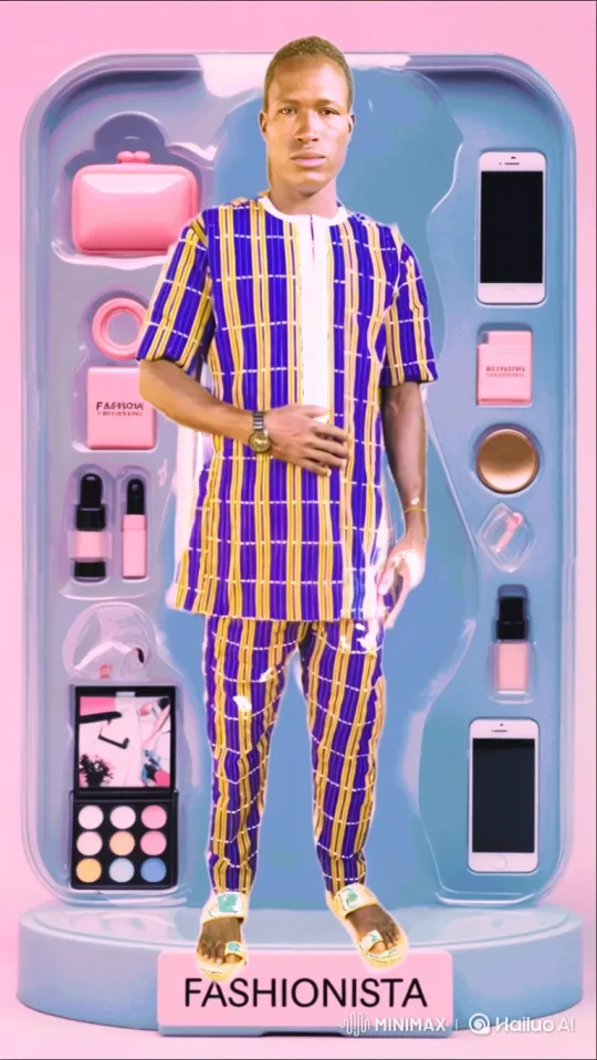 Man Mimics Doll in Static Product Box Display – AI Generated Video | Hailuo AI