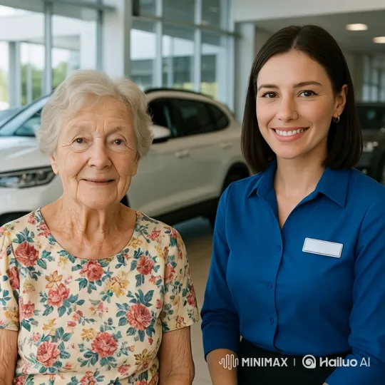 Elderly Woman Crashes Car in Dealership Surprise – AI Generated Video | Hailuo AI