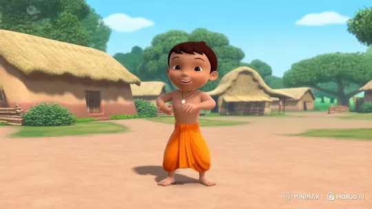 Chota Bheem Joyfully Dancing in Dholakpur Village – AI Generated Video | Hailuo AI