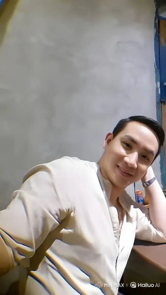 Man Greeting Camera with Warm Smile and Gentle Nod – AI Generated Video | Hailuo AI