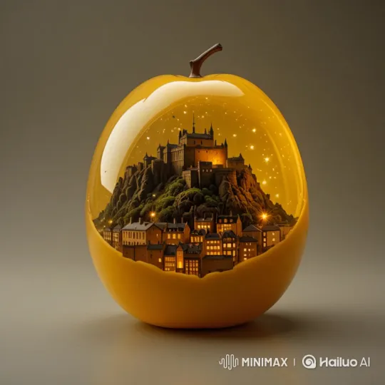 Magical Mango Transforms into Enchanted Castle Diorama – AI Generated Video | Hailuo AI