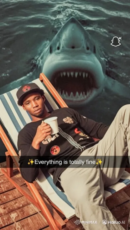 Shark Surprise: Man Escapes to Car on Dock – AI Generated Video | Hailuo AI