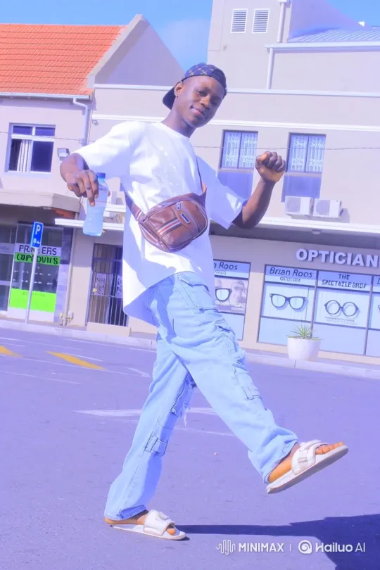 Confident Young Man Strides Confidently on Sunlit Street – AI Generated Video | Hailuo AI