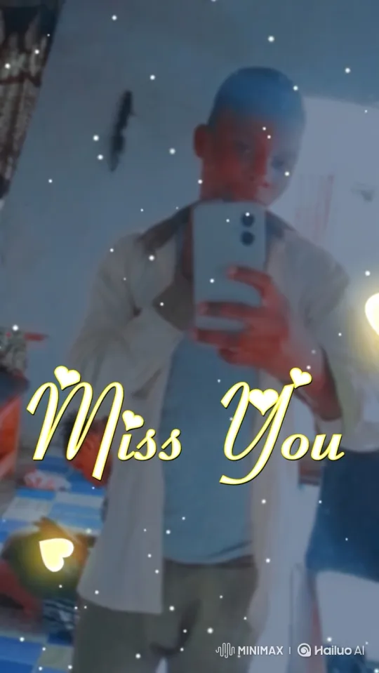 Sentimental Selfie with 'Miss You' Overlays – AI Generated Video | Hailuo AI