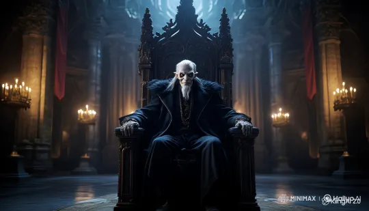 Ancient Man on Throne in Gothic Hall – AI Generated Video | Hailuo AI