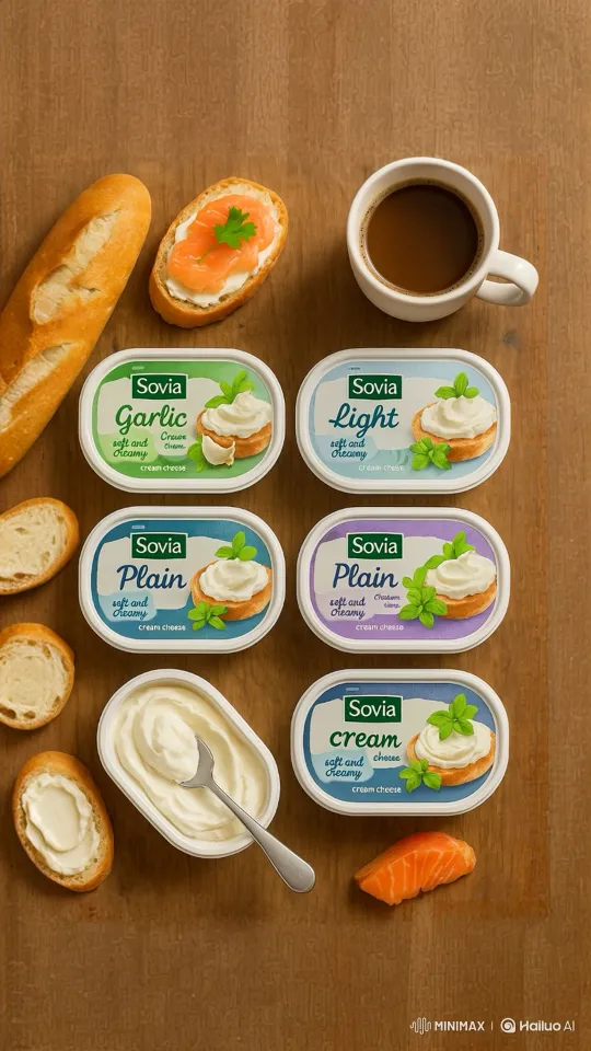 Rustic Table Setup with Cream Cheese and Baguette – AI Generated Video | Hailuo AI