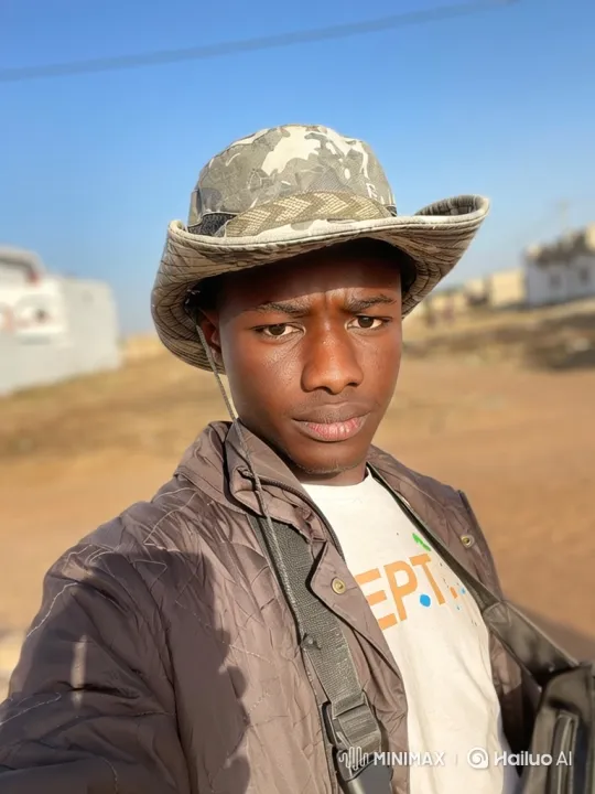 Young Man in Camouflage Hat - Intense Gaze Close-Up – AI Generated Video | Hailuo AI