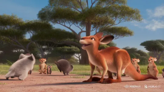 Kangaroo Kapu Jumps Joyfully in Australian Outback – AI Generated Video | Hailuo AI