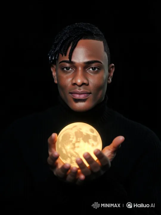 Man Returns Glowing Moon to Celestial Light – AI Generated Video | Hailuo AI