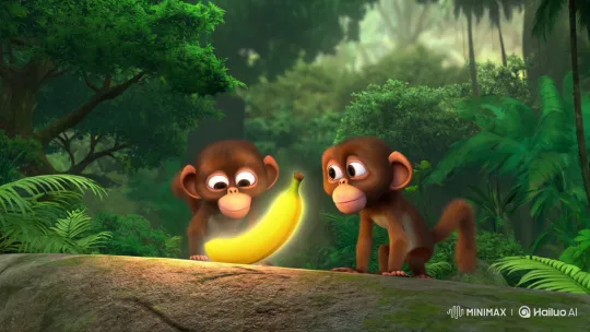 Monkeys Discover Magical Banana, Fly, and Land on Leaves – AI Generated Video | Hailuo AI