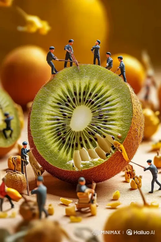 Kiwi, Tangerine, and Grape – AI Generated Video | Hailuo AI