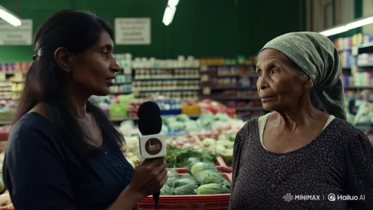 Elderly Woman Explains Cheap Prices at Moises Market – AI Generated Video | Hailuo AI
