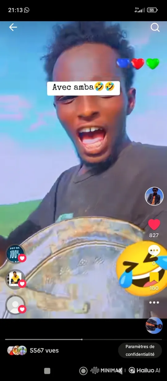Young Man Expresses Joy Outdoors with Metal Bowl – AI Generated Video | Hailuo AI