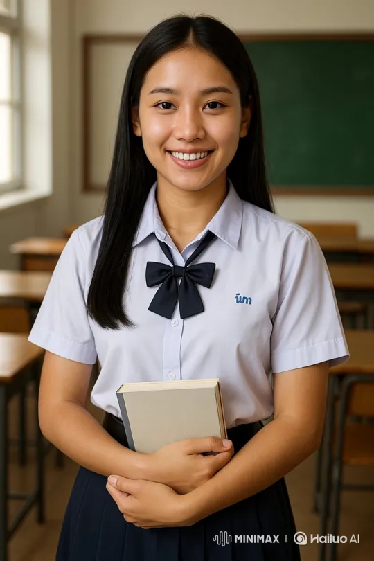 Young Student in Sunlit Classroom with Book – AI Generated Video | Hailuo AI