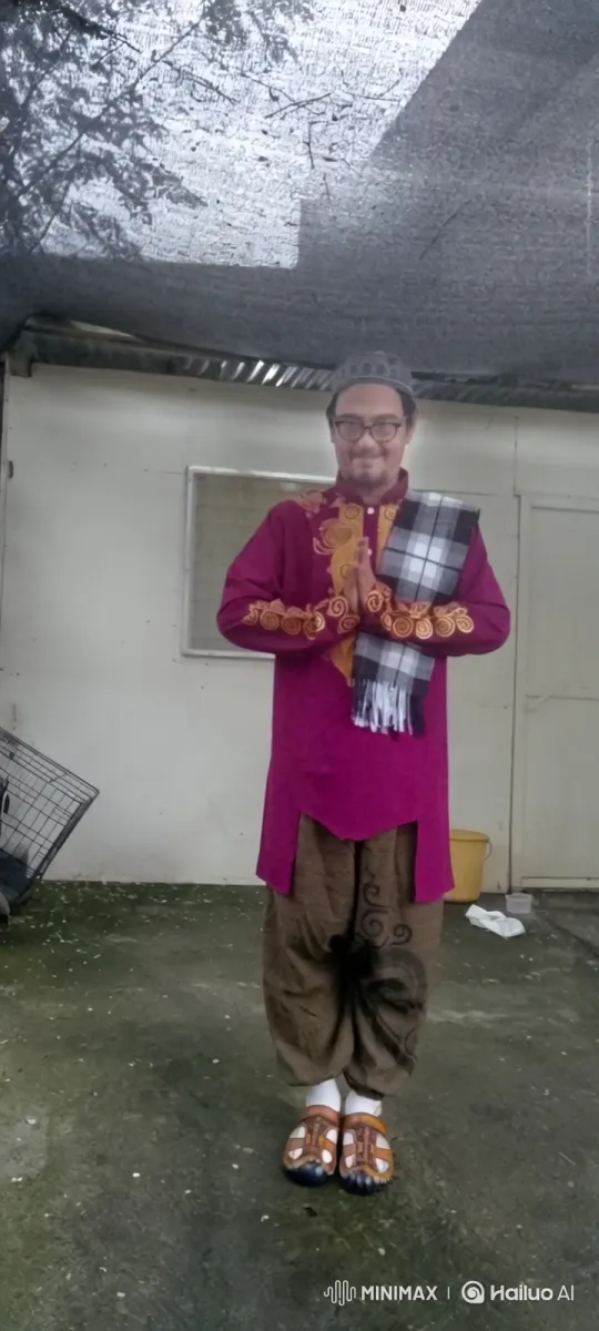 Monk joins silent congregation in tranquil worship hall – AI Generated Video | Hailuo AI