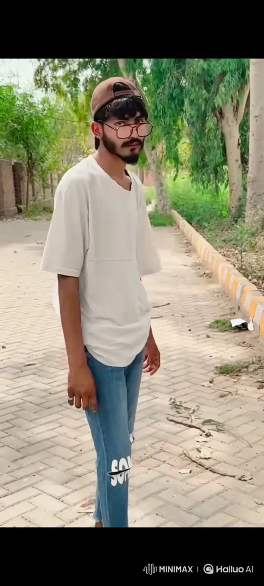 Young Man Observes Passing Car in Park Setting – AI Generated Video | Hailuo AI