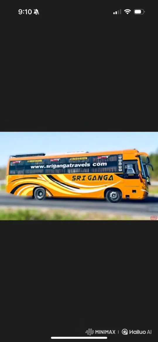 Twilight Drive with Serene Sri Ganga Travels Bus – AI Generated Video | Hailuo AI