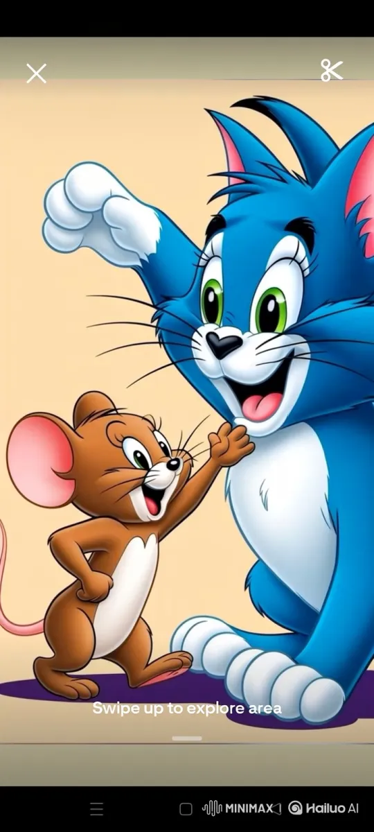 Tom and Jerry Share a Joyful High-Five – AI Generated Video | Hailuo AI