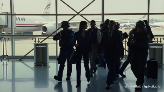US President Walks Through Modern Airport With Secret Service – AI Generated Video | Hailuo AI