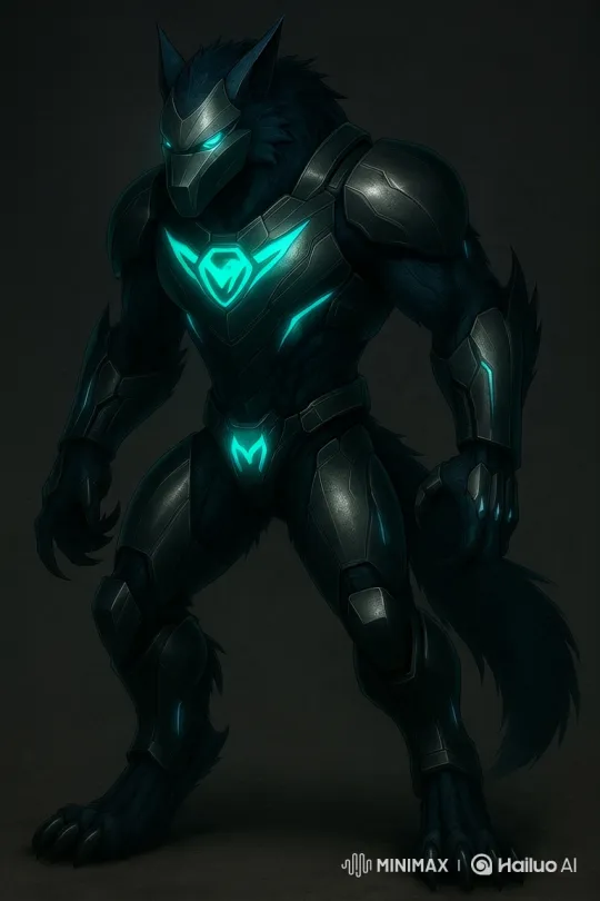 Futuristic Armored Wolf Fights in Shadowy Chaos – AI Generated Video | Hailuo AI