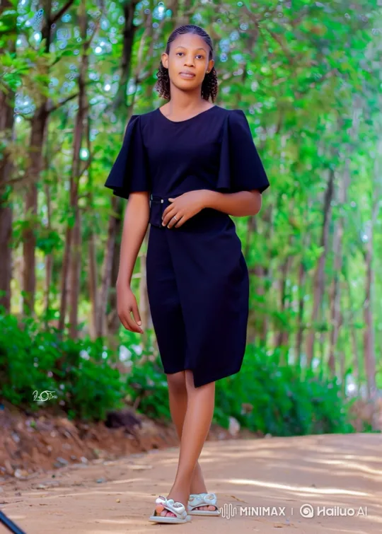 Elegant Black Woman in Serene Forest Setting – AI Generated Video | Hailuo AI