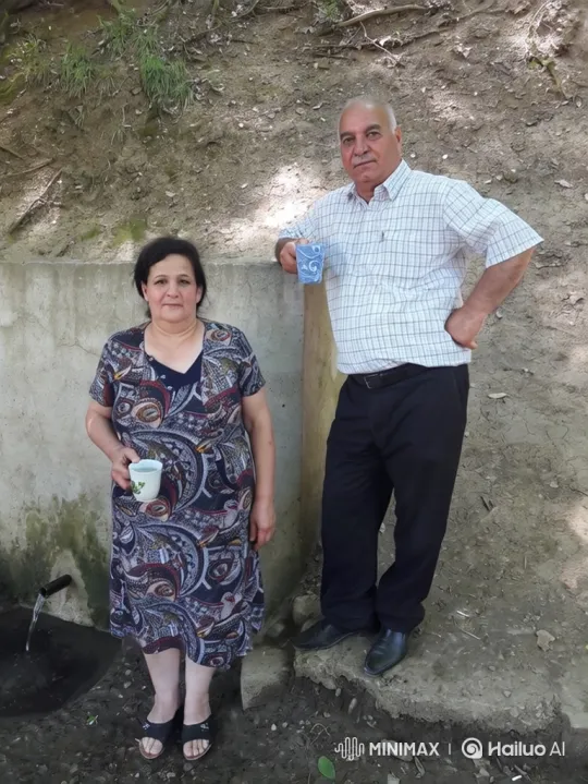 Middle-Aged Couple Embraces by Concrete Spring Wall – AI Generated Video | Hailuo AI