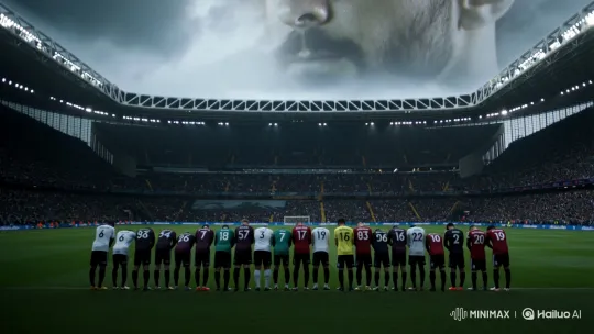 Footballers Mourn Diogo Jota in Empty Stadium Scene – AI Generated Video | Hailuo AI
