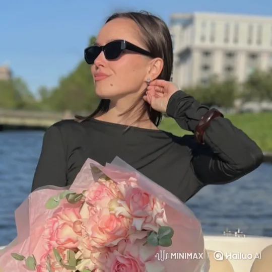 Elegant Woman Remembers with Roses on a Calm Sea – AI Generated Video | Hailuo AI