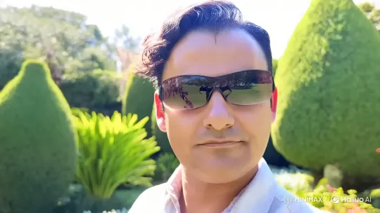 Serene Garden Portrait of a Confident Man – AI Generated Video | Hailuo AI
