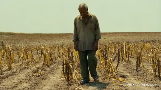 Desperate Farmer Ramu in Barren Drought-Stricken Field – AI Generated Video | Hailuo AI