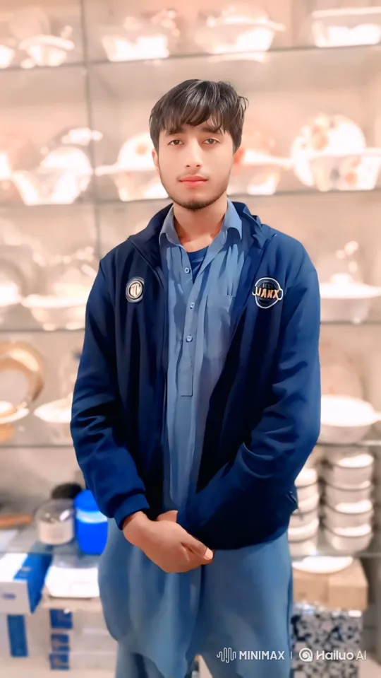 Young Man in Store with Subtle Smile – AI Generated Video | Hailuo AI