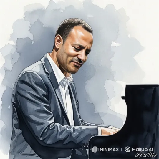Jazz Pianist's Emotions Through Music in Watercolor Art – AI Generated Video | Hailuo AI