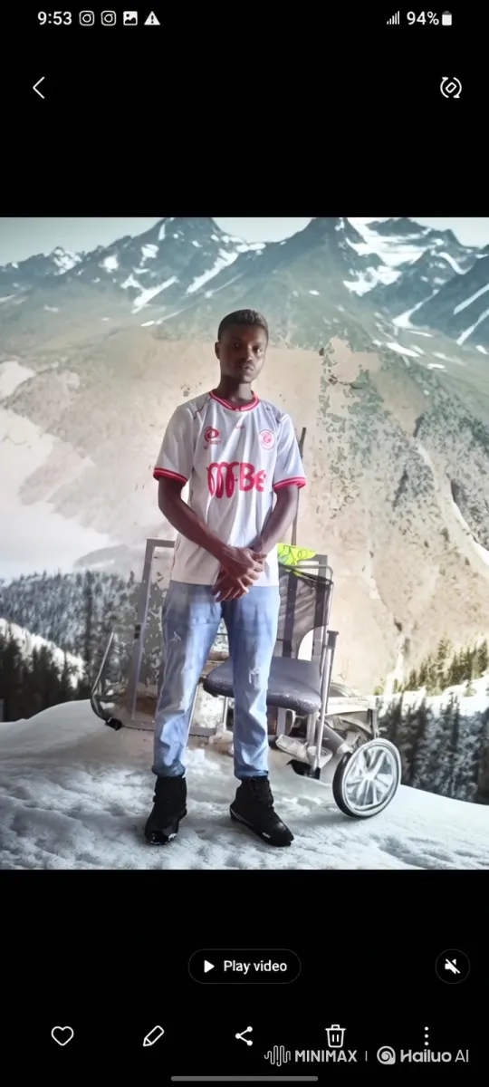 Young Black Man in Snowy Setting with Steady Gaze – AI Generated Video | Hailuo AI