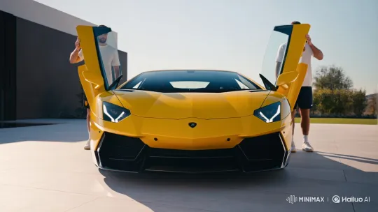 Messi and Jota Enter Lamborghini Aventador – AI Generated Video | Hailuo AI