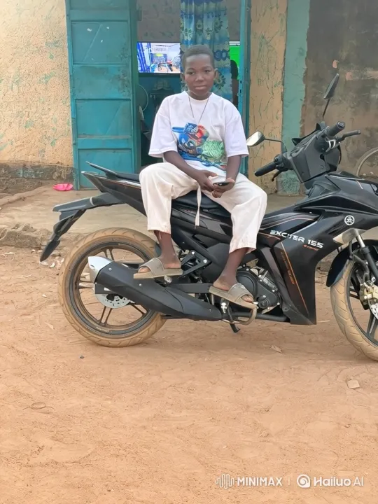 Young Boy Enters Car, Leaving Motorcycle Behind – AI Generated Video | Hailuo AI