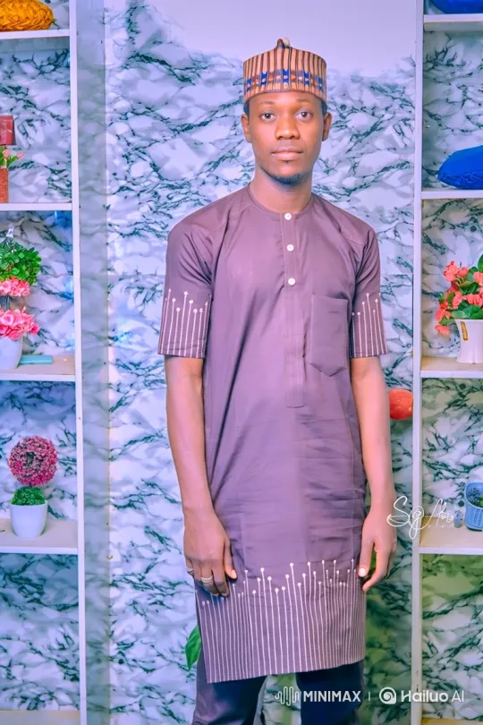 Young Man in Brown Tunic Stands Calmly Before Camera – AI Generated Video | Hailuo AI