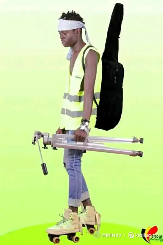 Young Man in High-Visibility Vest Skates Through City – AI Generated Video | Hailuo AI