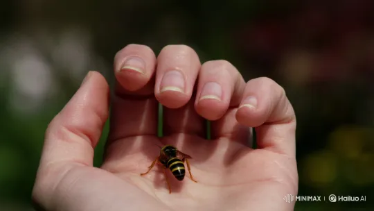 Wasp Sting Causes Dramatic Hand Swelling – AI Generated Video | Hailuo AI