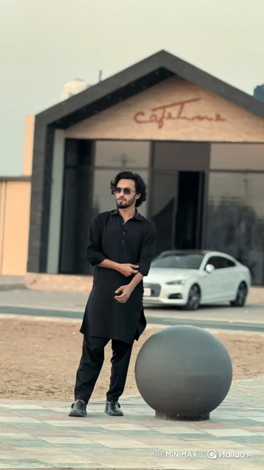 Stylish Man Enters Porsche on Modern Sidewalk – AI Generated Video | Hailuo AI