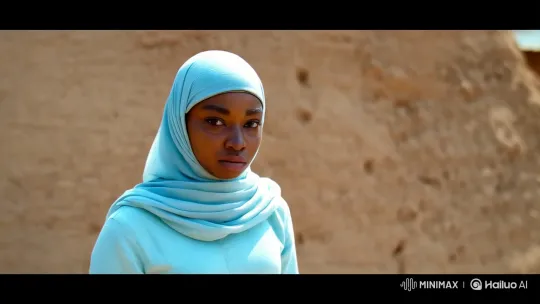 Determined Young Woman in Rural Village Setting – AI Generated Video | Hailuo AI