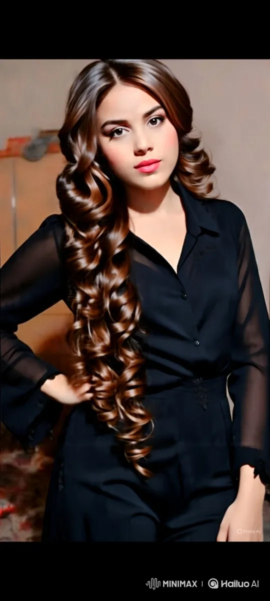 Stylish Woman with Long Hair in Close-Up Video – AI Generated Video | Hailuo AI