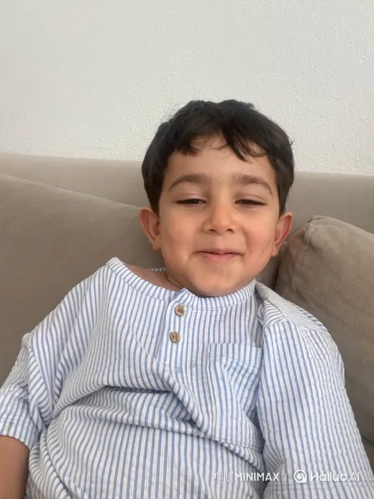 Boy and Upright Walking Fish Stroll Down Daylit Street – AI Generated Video | Hailuo AI