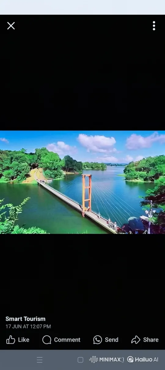 Women Stroll Across Scenic Suspension Bridge Amidst Nature – AI Generated Video | Hailuo AI