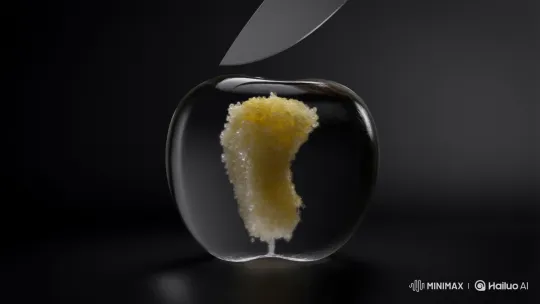 Hyperrealistic Slow-Motion Glass Apple Slice – AI Generated Video | Hailuo AI