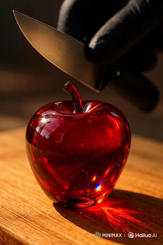 Glass Apple Sliced with Precision and Elegance – AI Generated Video | Hailuo AI