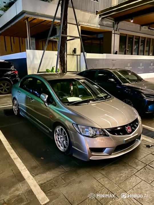 Modified Civic FD Dominates Bangkok Motorway at Night – AI Generated Video | Hailuo AI