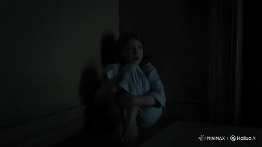 Terrified Young Girl Hides in Dark Room – AI Generated Video | Hailuo AI