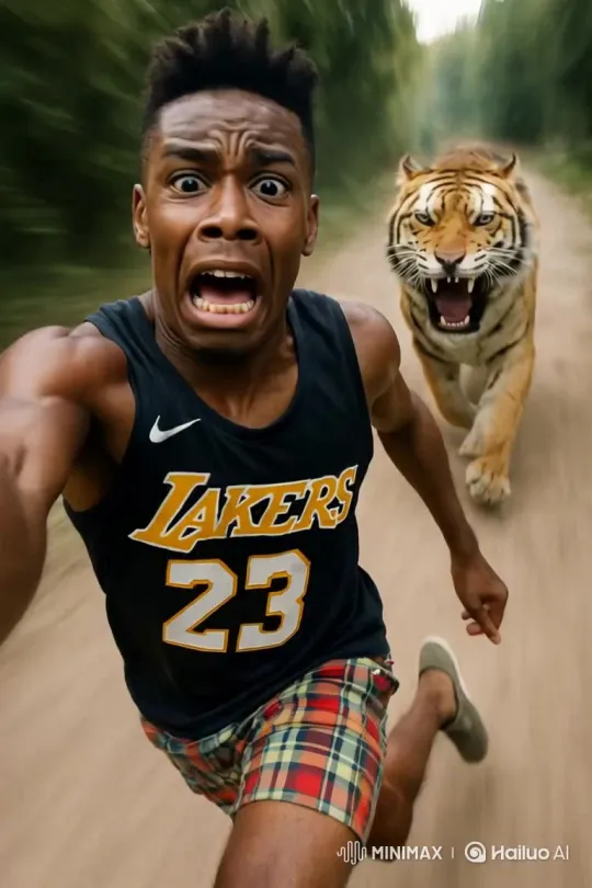 Human Attached to Tiger – AI Generated Video | Hailuo AI