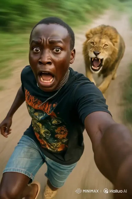 Running with Lion – AI Generated Video | Hailuo AI