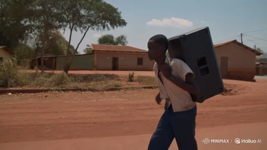 Young DJ in Busoga Earns Money Carrying Speaker – AI Generated Video | Hailuo AI